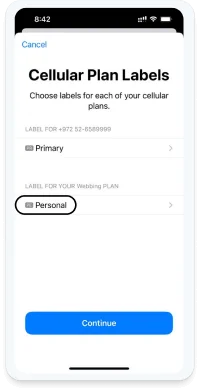 Rename eSIM in Mobile Plan Settings